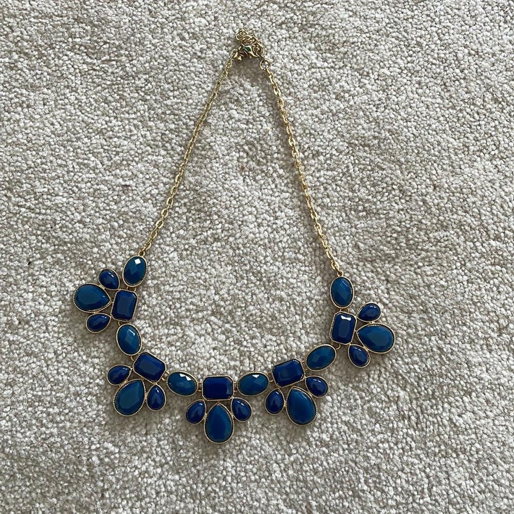 Gold blue stone chunky necklace - Francesca’s